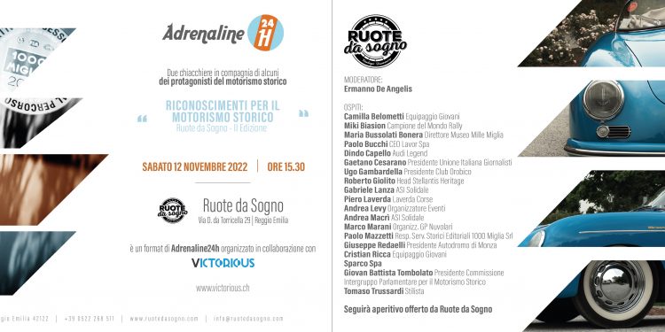 Victorious organizza la seconda edizione dell’evento “Riconoscimenti Ruote da Sogno per il Motorismo Storico 2022”